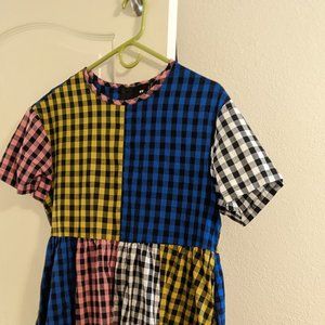 Lazy Oaf Loose Fitting Gingham Dress - UK 12 / US 8